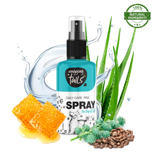 Wagging Tails 5 in 1 Grooming Kit Combo for Pets | Dog Shampoo 400ml+Massage Oil 200ml+Dry Bath 200ml+Paw Butter 50g+Paw Spray 100ml | Made with Natural Ingredients | Head to Paw Gift Box