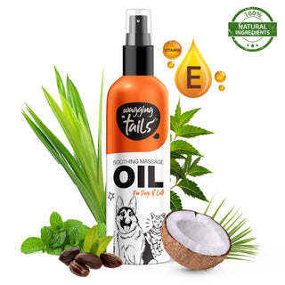 Wagging Tails 5 in 1 Grooming Kit Combo for Pets | Dog Shampoo 400ml+Massage Oil 200ml+Dry Bath 200ml+Paw Butter 50g+Paw Spray 100ml | Made with Natural Ingredients | Head to Paw Gift Box