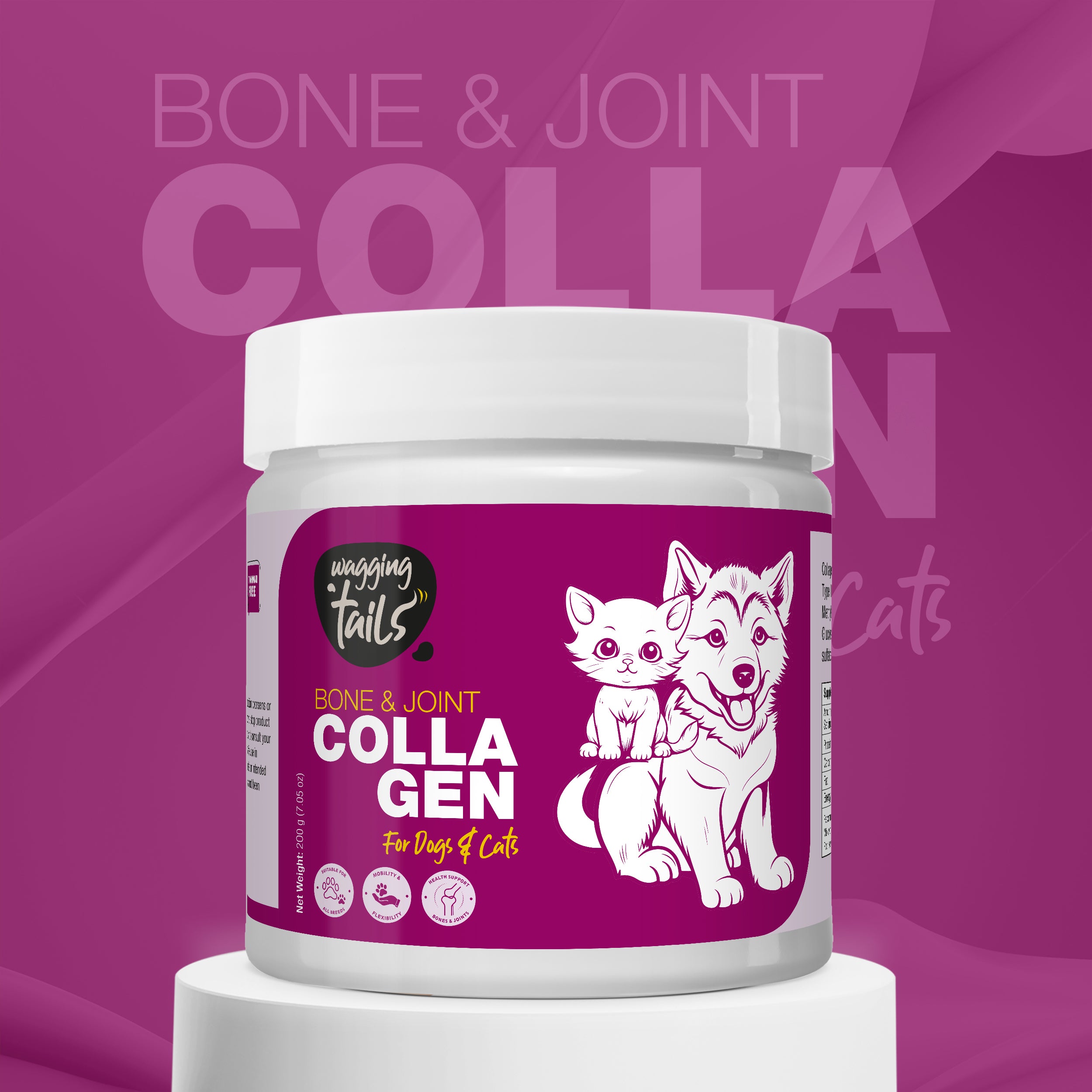 thumbnail interactive-video image 1 of Collagen Plus For Dogs & Cats – Joint, Skin, Muscle Support, Tablets, Made USA 1 of 2
